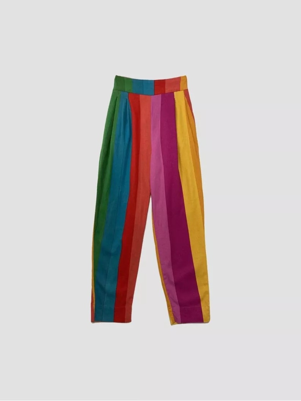 Multicolor Vertical Stripe High-Waist Pants